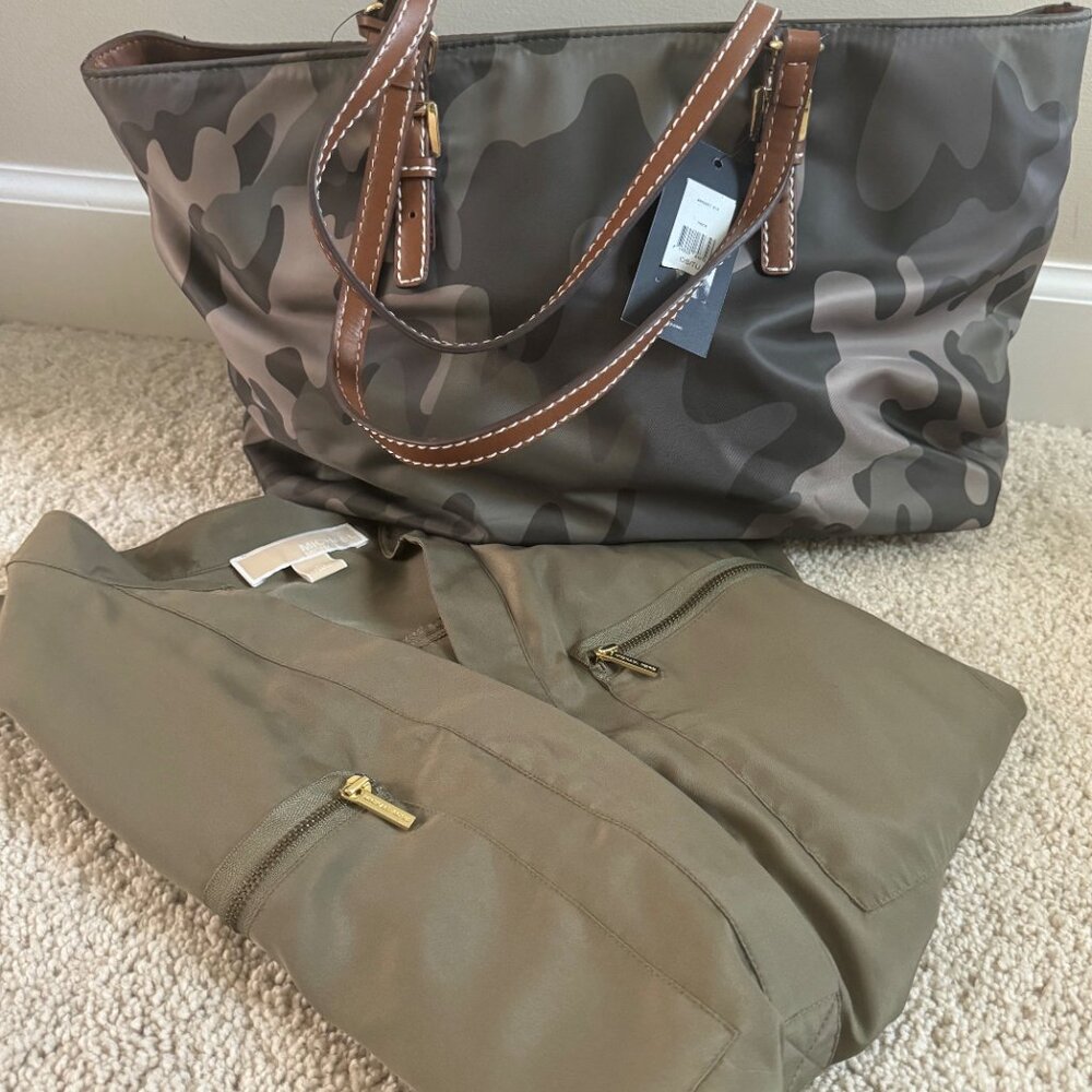 Tommy Hilfiger camo purse tote & free Michael Kors XL green shirt